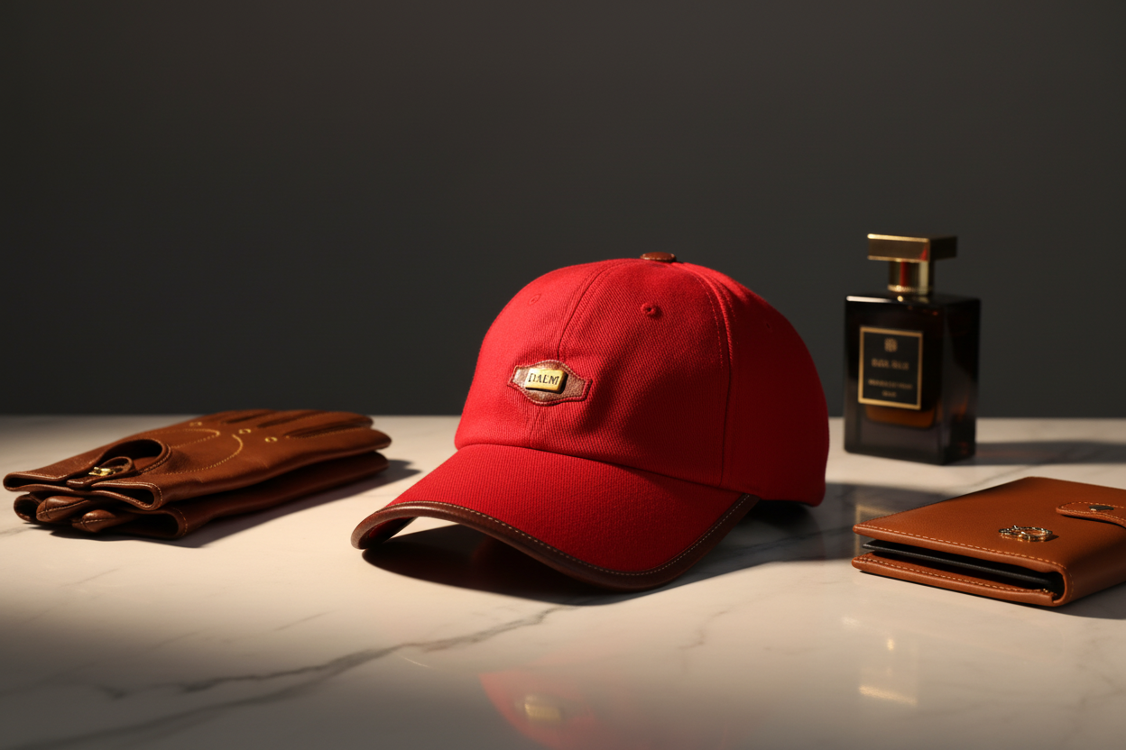 Red Cap (with brown leather trim)