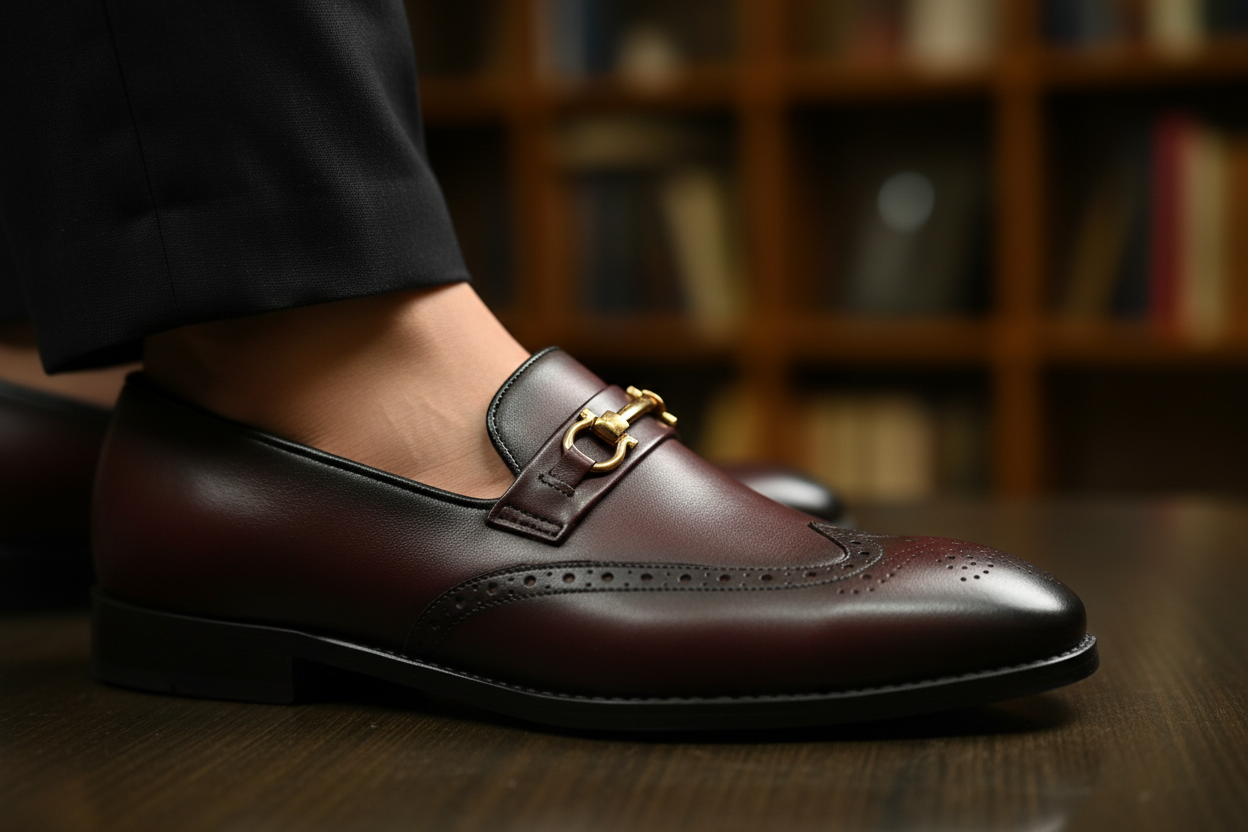 BURGUNDY HORSEBIT LOAFERS