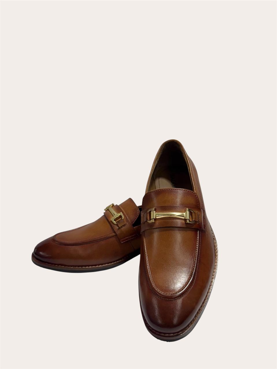 TAN LEATHER HORSEBIT LOAFERS