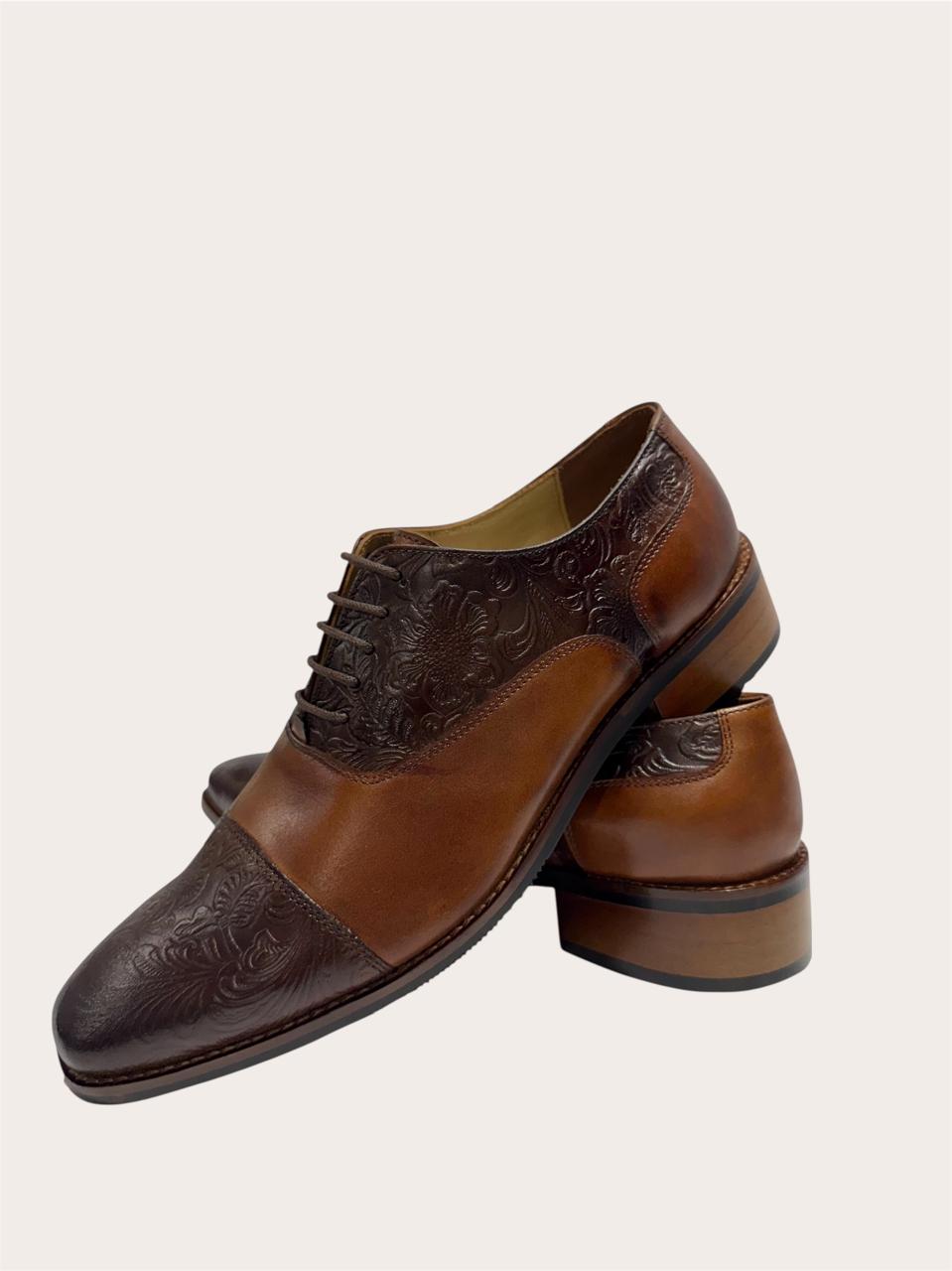 TWO-TONE HANDCRAFTED LEATHER OXFORD