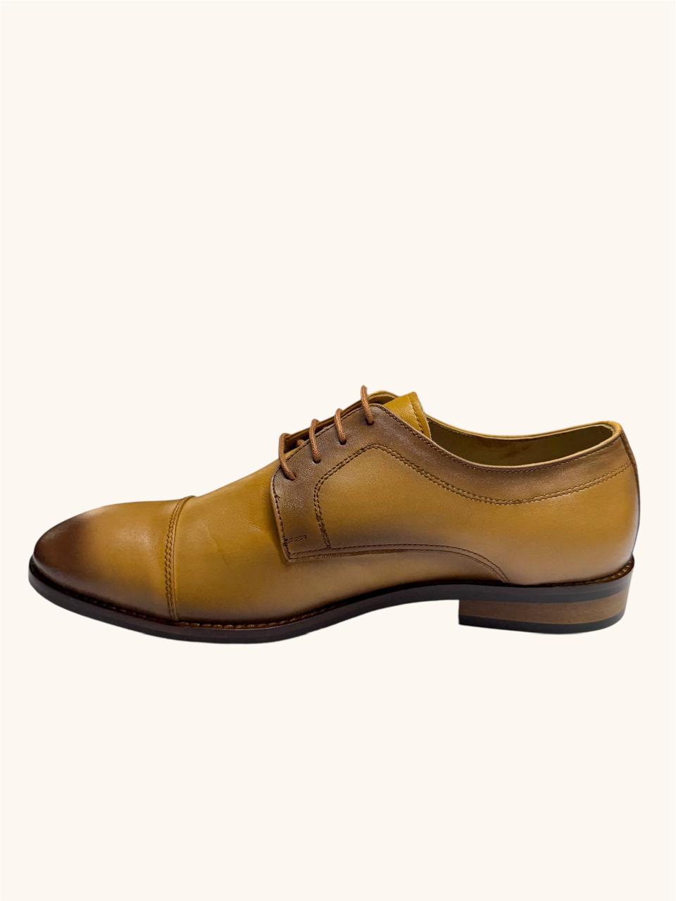 TAN LEATHER OXFORD SHOES