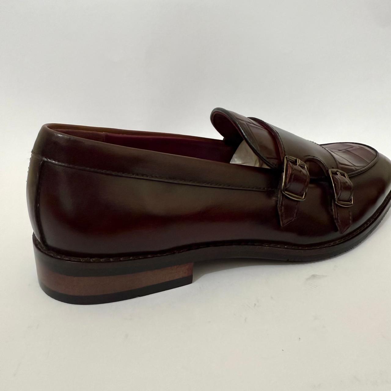 BURGUNDY DOUBLE MONK LOAFERS