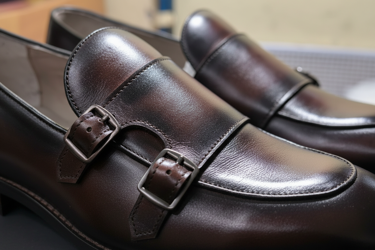 ASH BROWN DOUBLE MONK LOAFERS