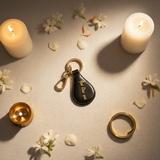 God Bless You Keychain-Black