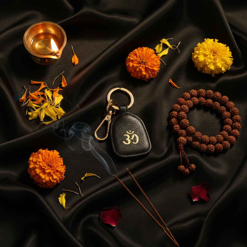 Om Keychain-Black