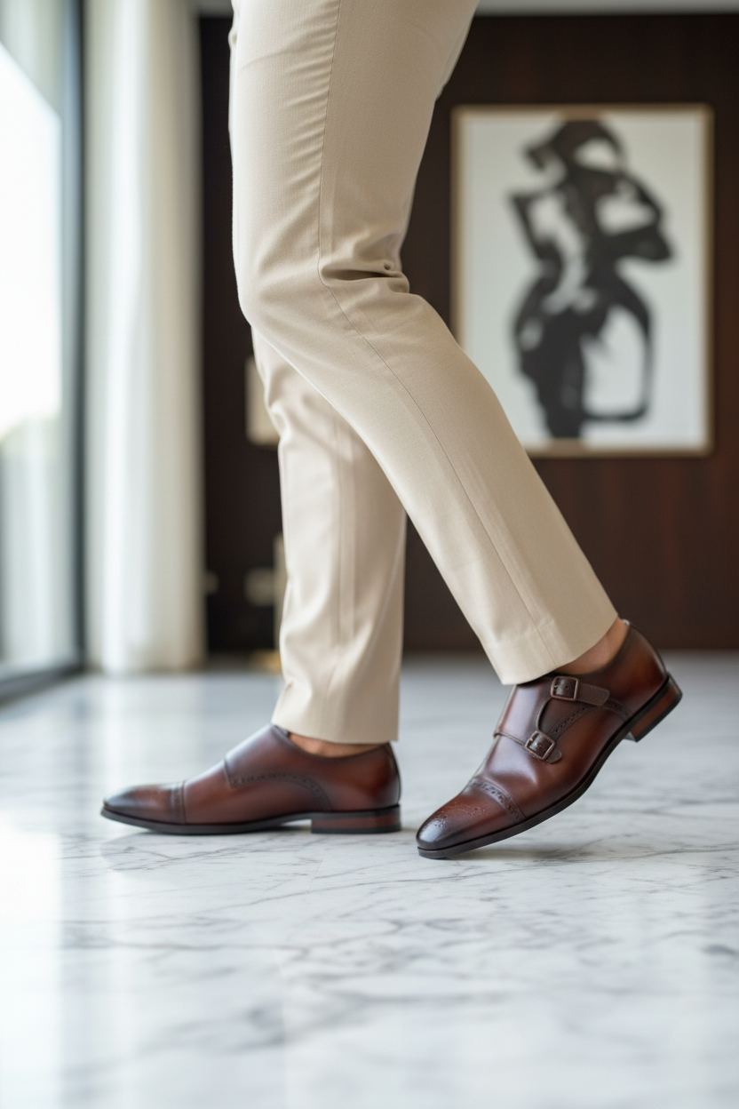 DOUBLE MONK STRAP CAP TOE OXFORD