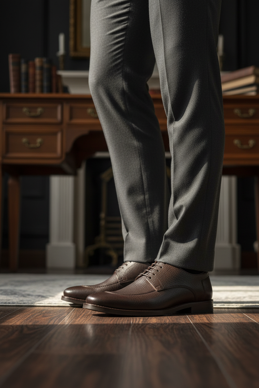 DARK BROWN LACE-UP SHOES