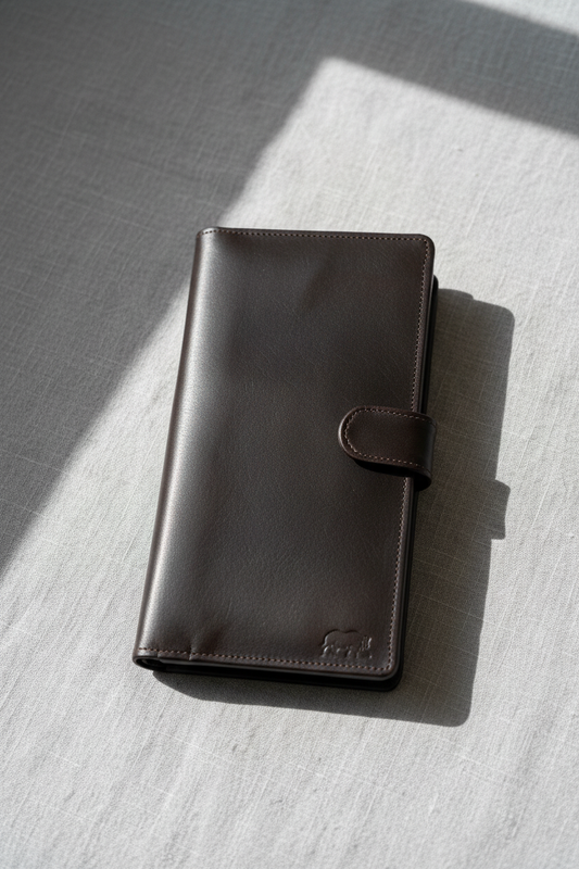 Black Long Wallet With Zip Closure