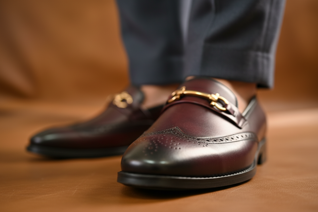 BURGUNDY HORSEBIT LOAFERS