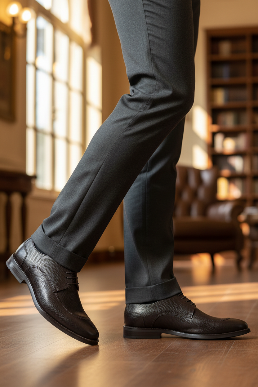 DARK BROWN LACE-UP SHOES