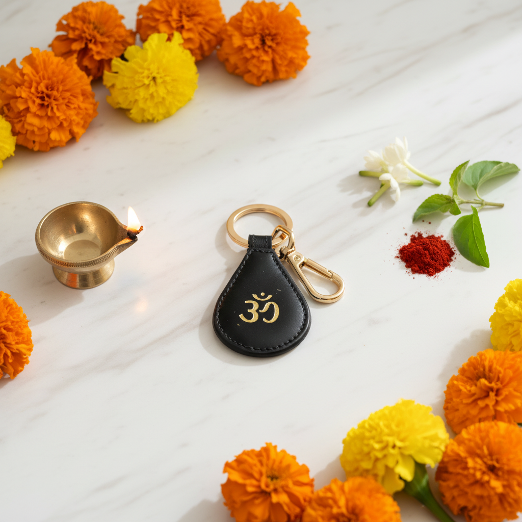Om Keychain-Black