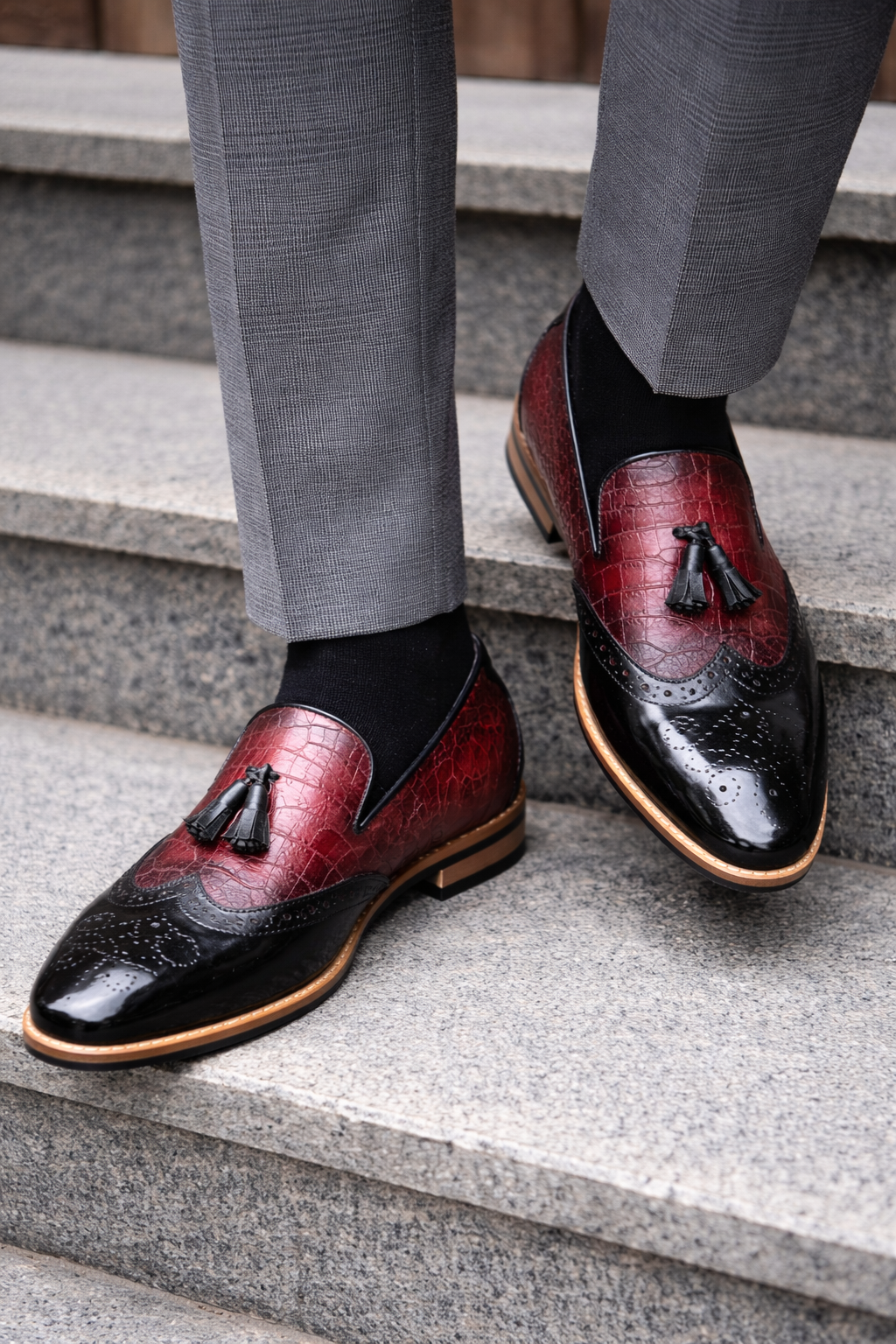 TWO TONE TASSEL LOAFERS