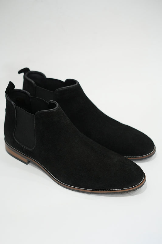 CLASSIC BLACK SUEDE CHELSEA BOOTS