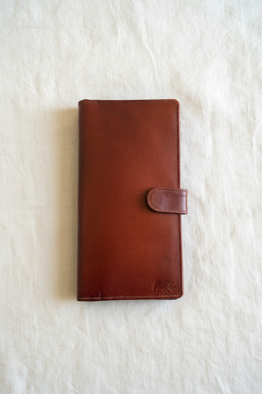 Tan Long Wallet With Snap Closure