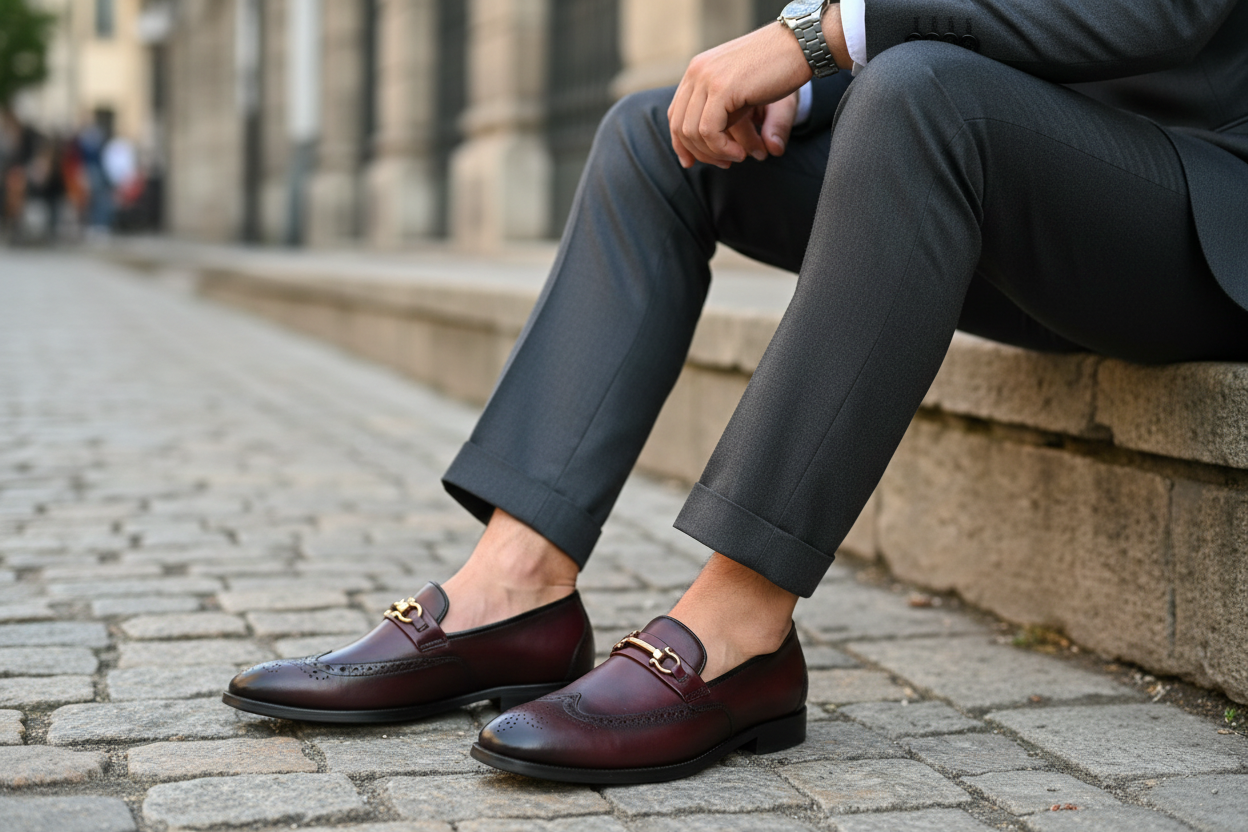 BURGUNDY HORSEBIT LOAFERS