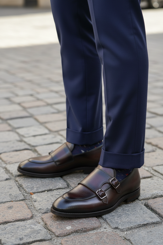 ASH BROWN DOUBLE MONK LOAFERS