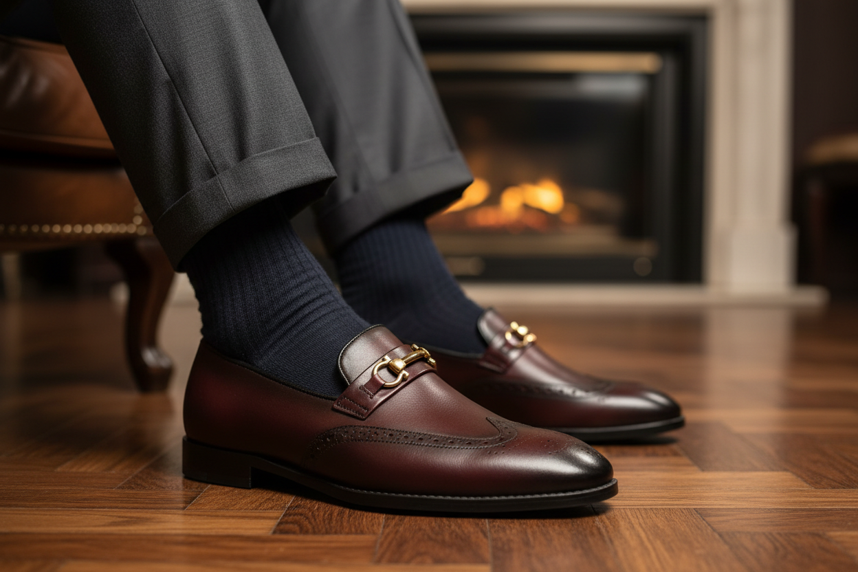 BURGUNDY HORSEBIT LOAFERS