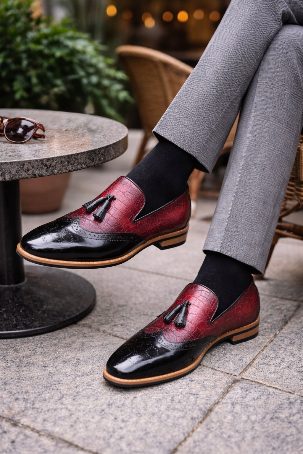 TWO TONE TASSEL LOAFERS