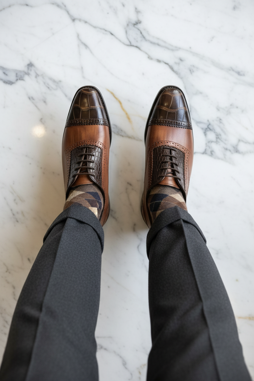 IMPERIAL COBBLER DUAL-TONE OXFORDS