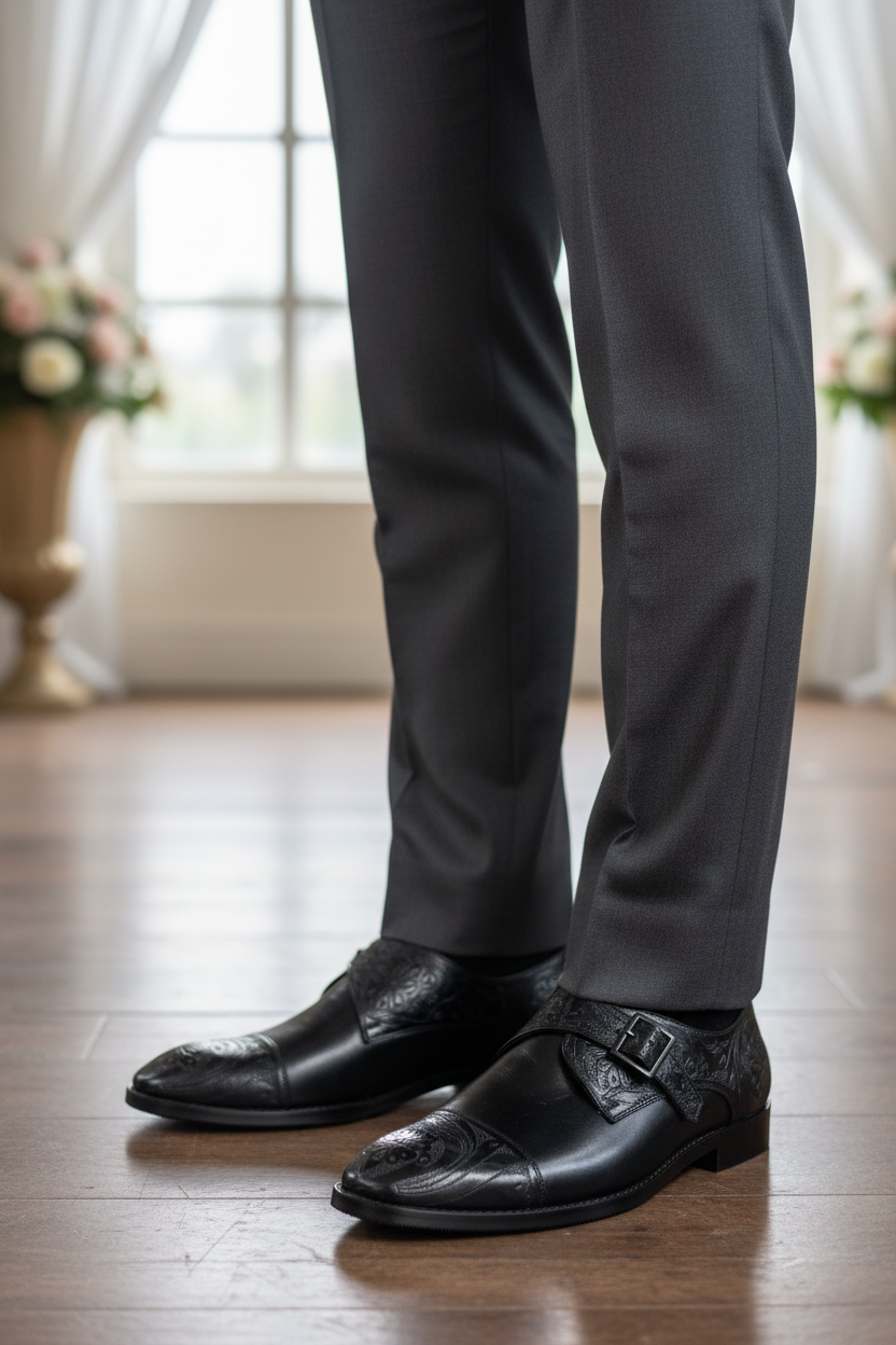 BLACK HANDCRAFTED SINGLE MONK STRAP FORMALS