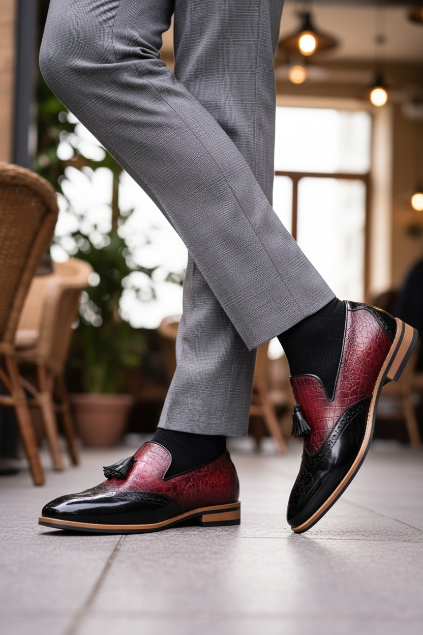 TWO TONE TASSEL LOAFERS