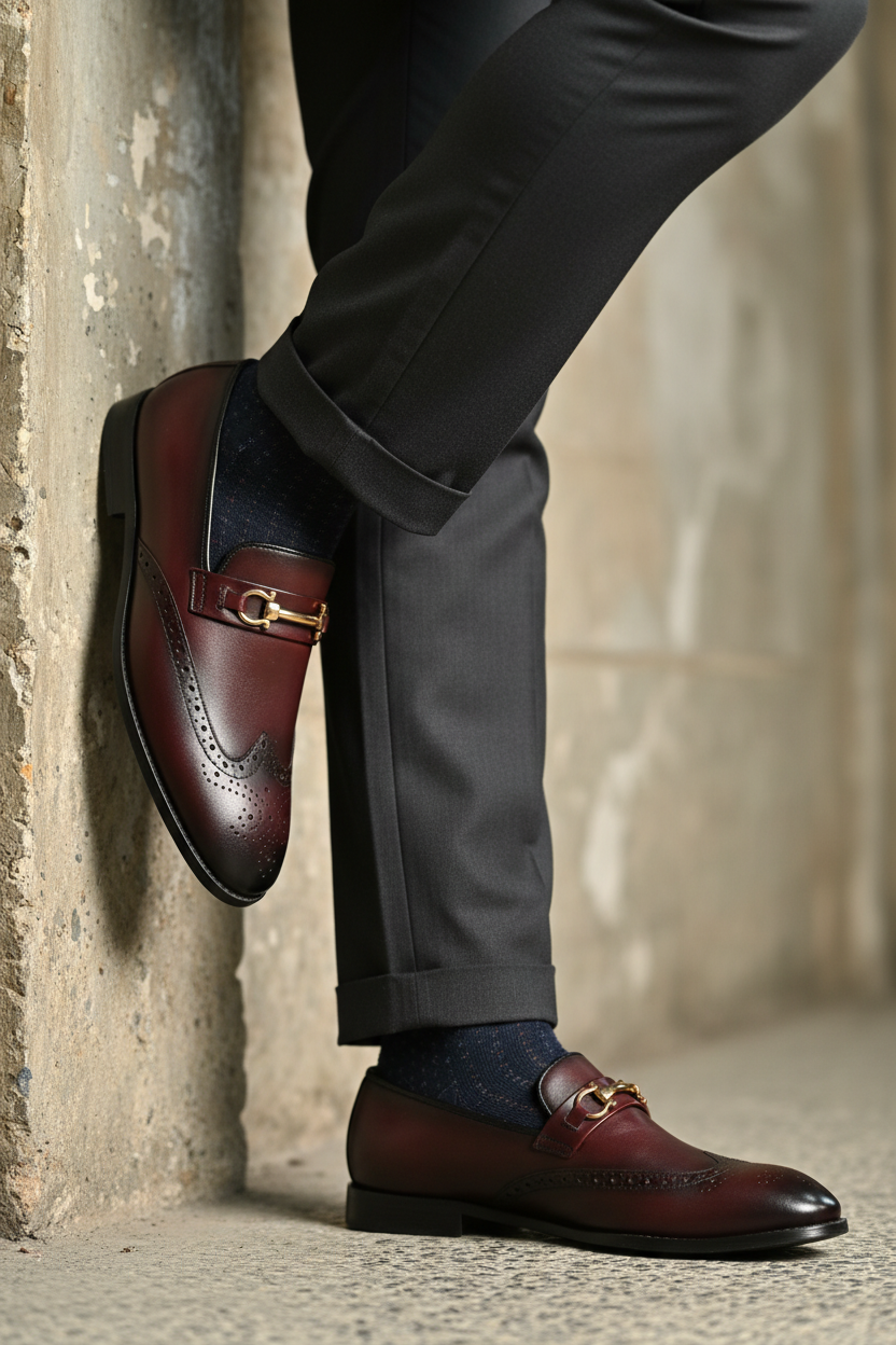 BURGUNDY HORSEBIT LOAFERS