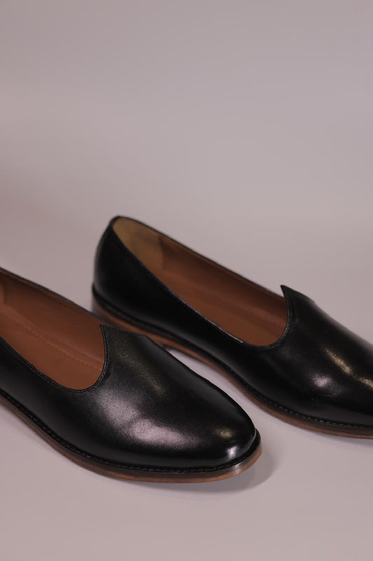 PLAIN  BLACK LEATHER JALSA
