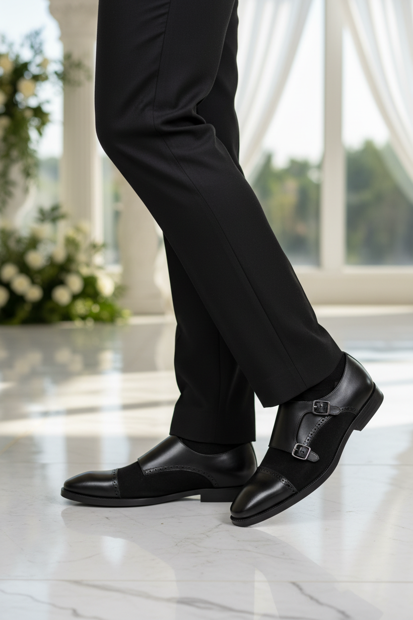 BLACK DOUBLE MONK STRAP FORMALS