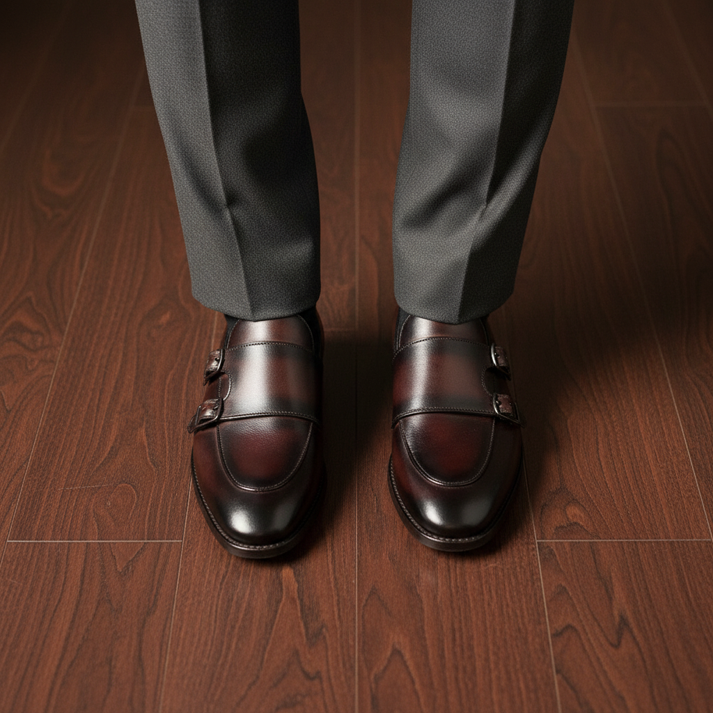 ASH BROWN DOUBLE MONK LOAFERS