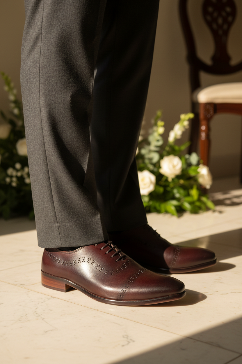 BROWN BROGUE DETAILED OXFORD