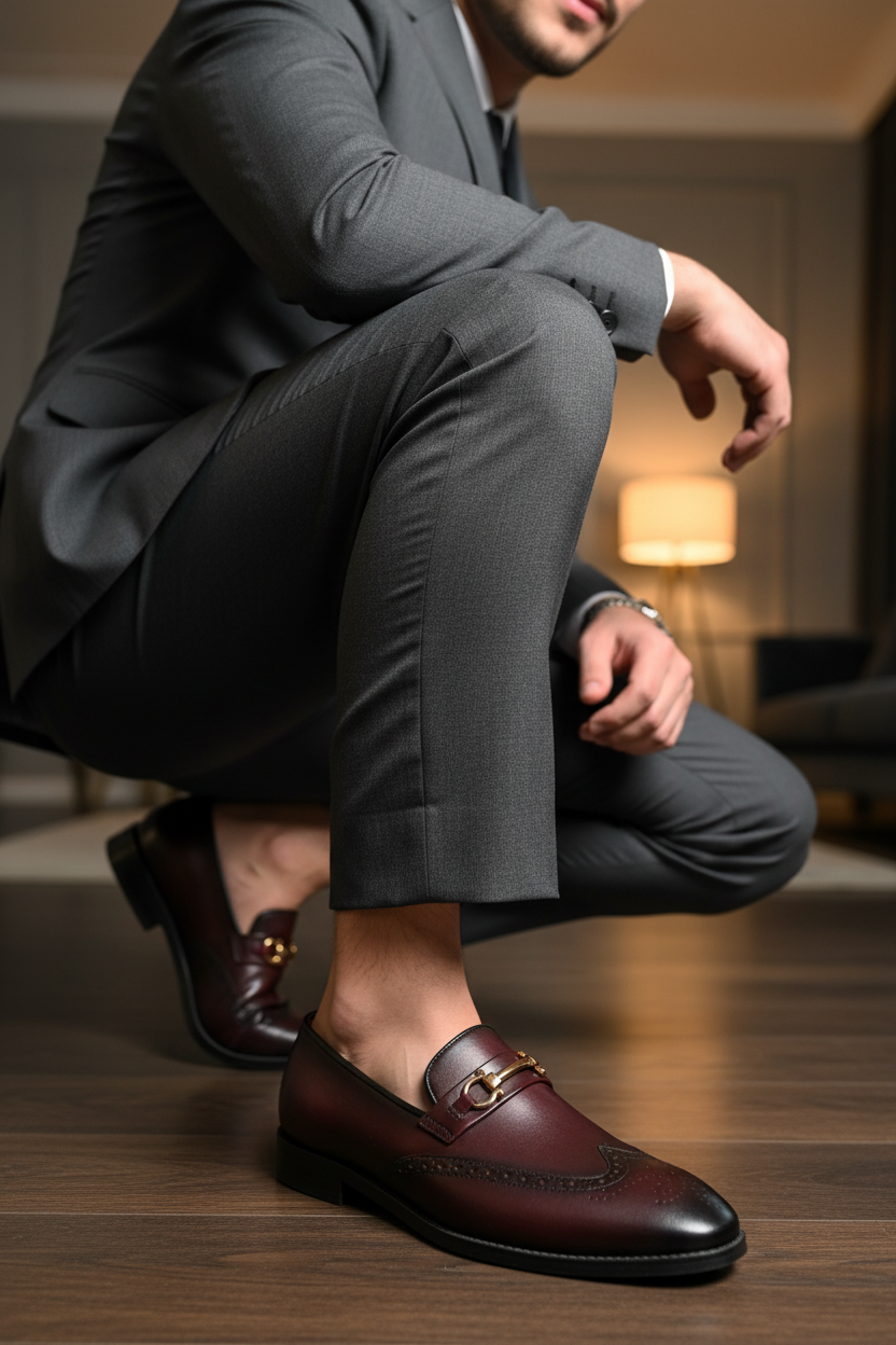 BURGUNDY HORSEBIT LOAFERS
