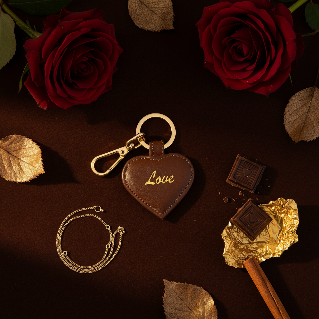 Love Keychain-Brown