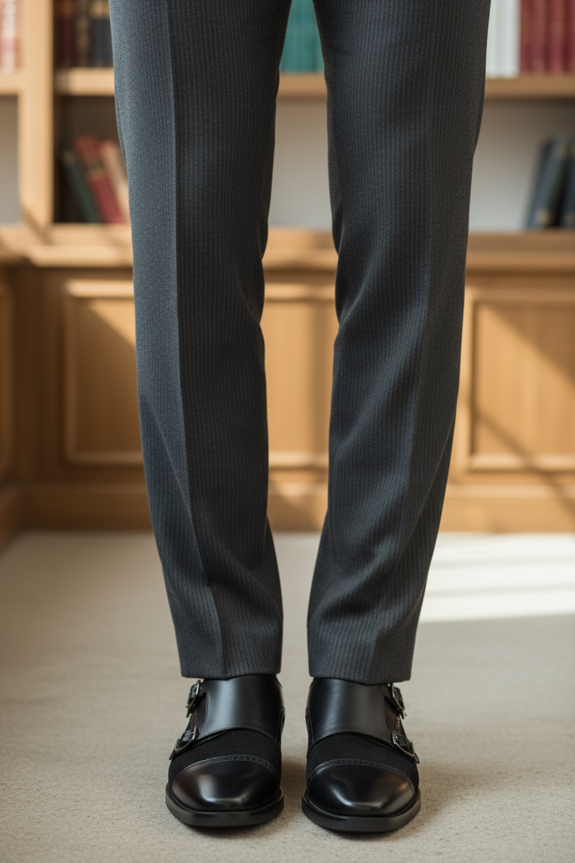 BLACK DOUBLE MONK STRAP FORMALS