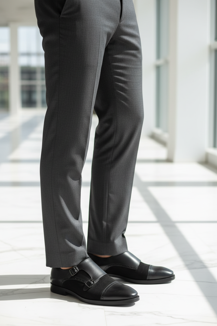 BLACK DOUBLE MONK STRAP FORMALS