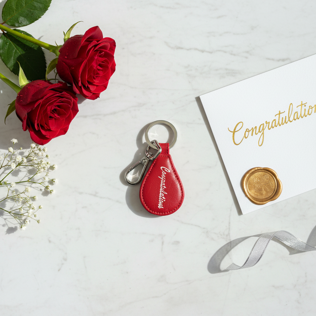 Congratulations Keychain-Red