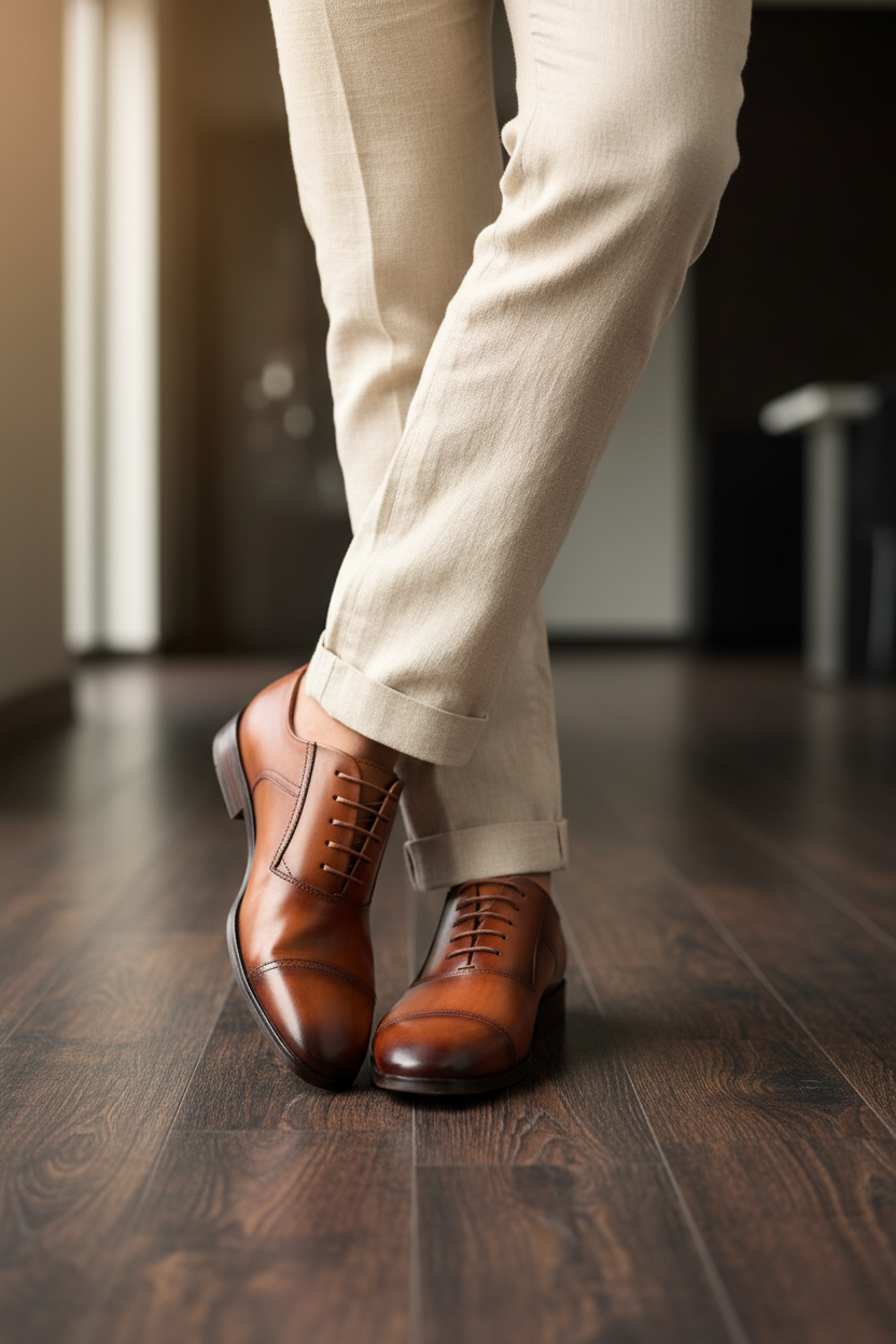 COGNAC PATINA CAPTOE OXFORD