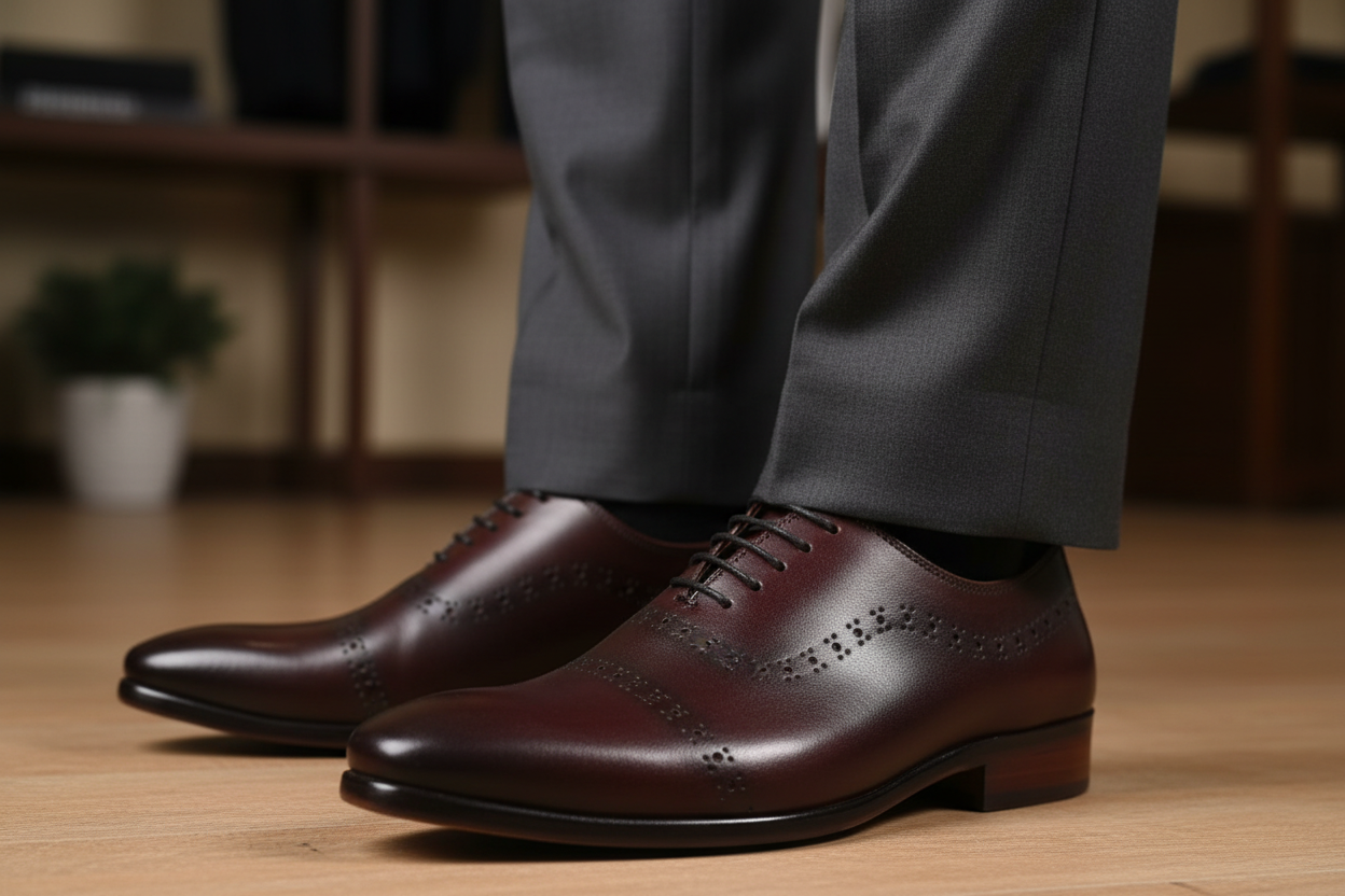 BROWN BROGUE DETAILED OXFORD