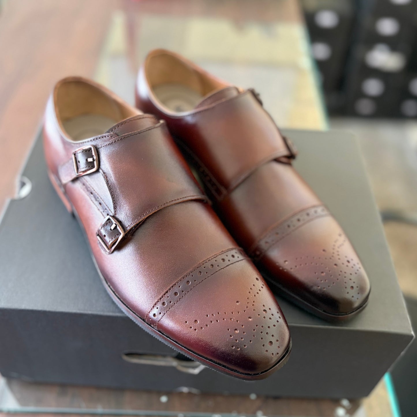 DOUBLE MONK STRAP CAP TOE OXFORD