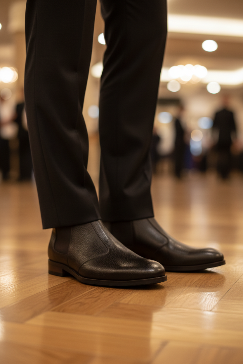 DARK ESPRESSO CROC CHELSEA BOOT