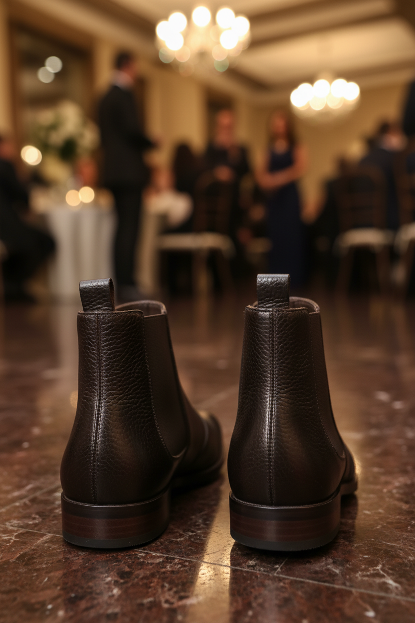 DARK ESPRESSO CROC CHELSEA BOOT