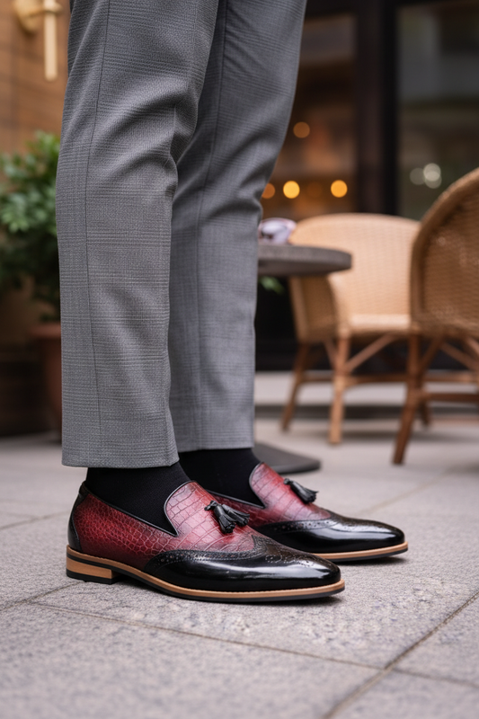 TWO TONE TASSEL LOAFERS