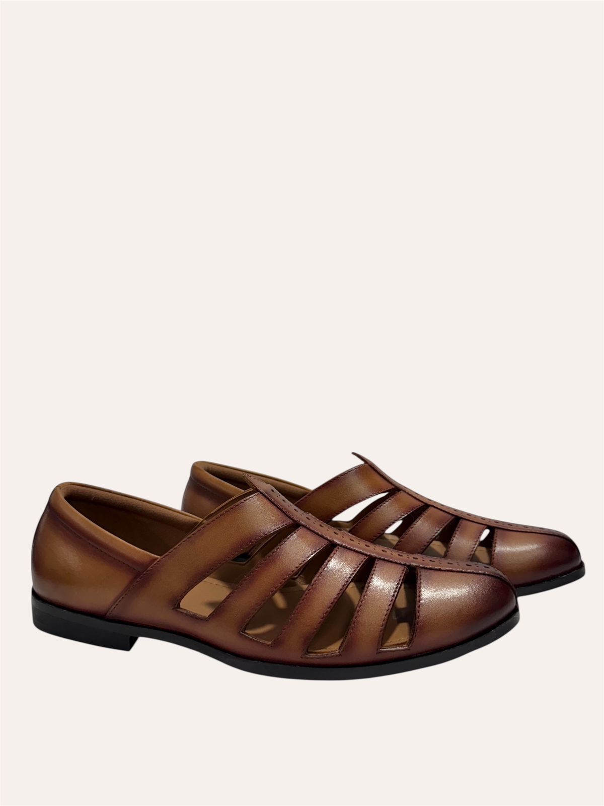 CLASSIC BROWN LEATHER FISHERMAN SANDALS