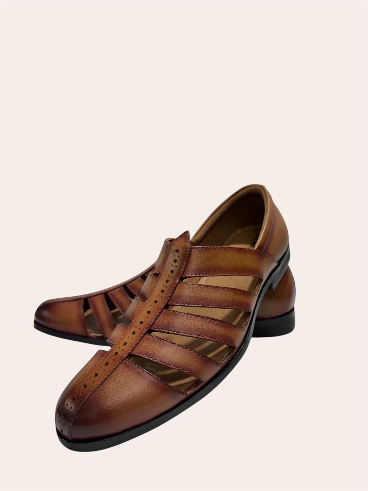 CLASSIC BROWN LEATHER FISHERMAN SANDALS