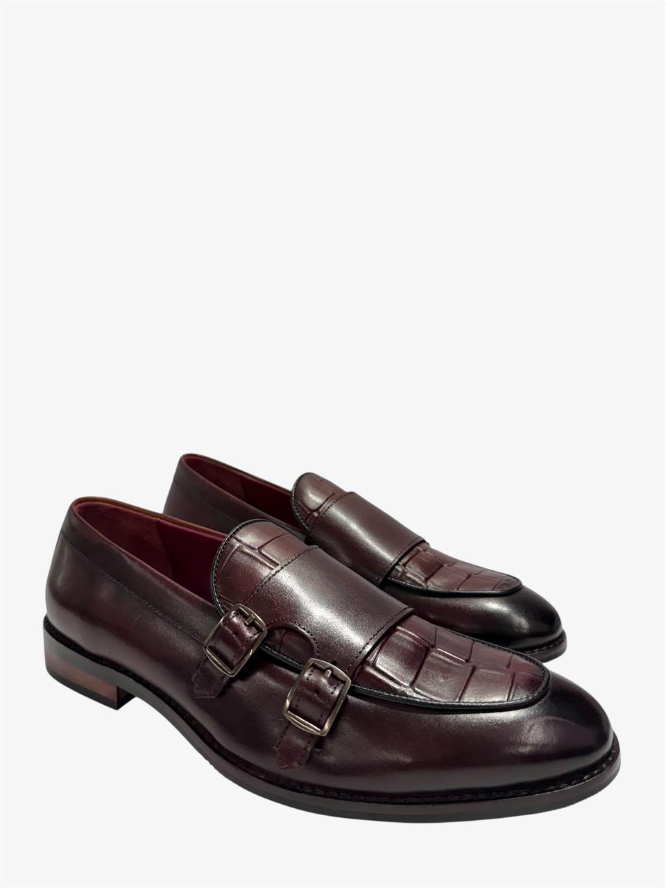 BURGUNDY DOUBLE MONK LOAFERS
