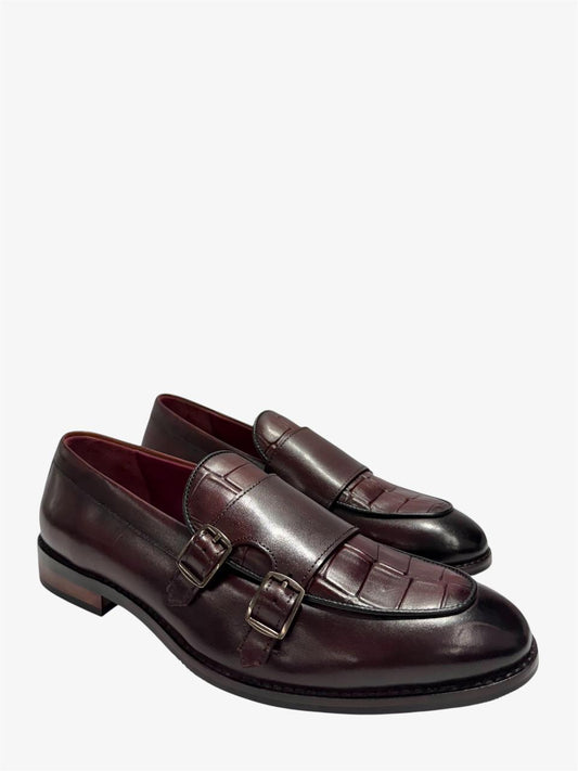 BURGUNDY DOUBLE MONK LOAFERS