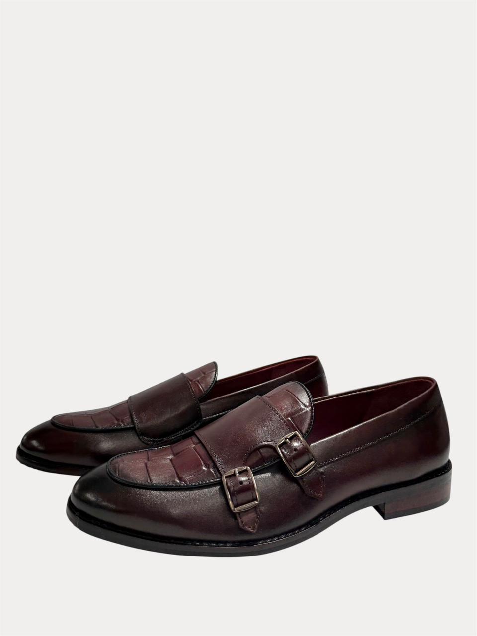BURGUNDY DOUBLE MONK LOAFERS