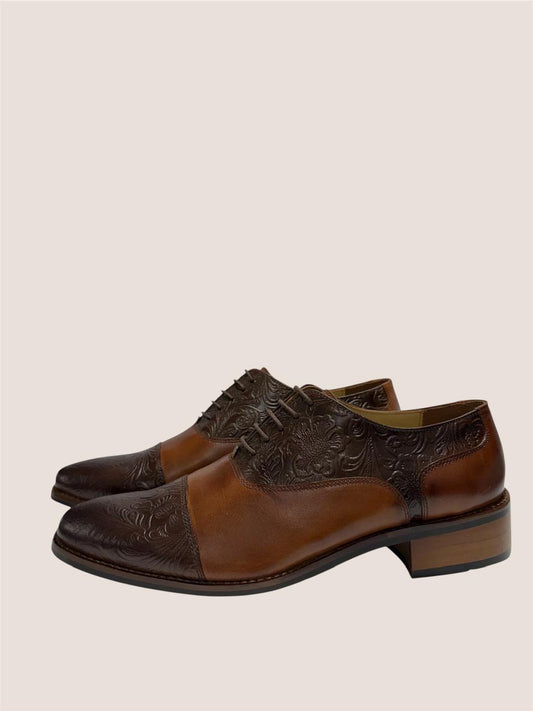 TWO-TONE HANDCRAFTED LEATHER OXFORD