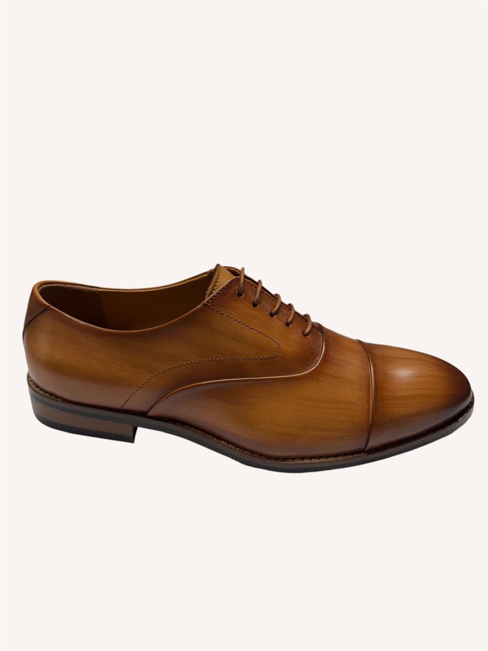 TAN OXFORD CAP TOE SHOES