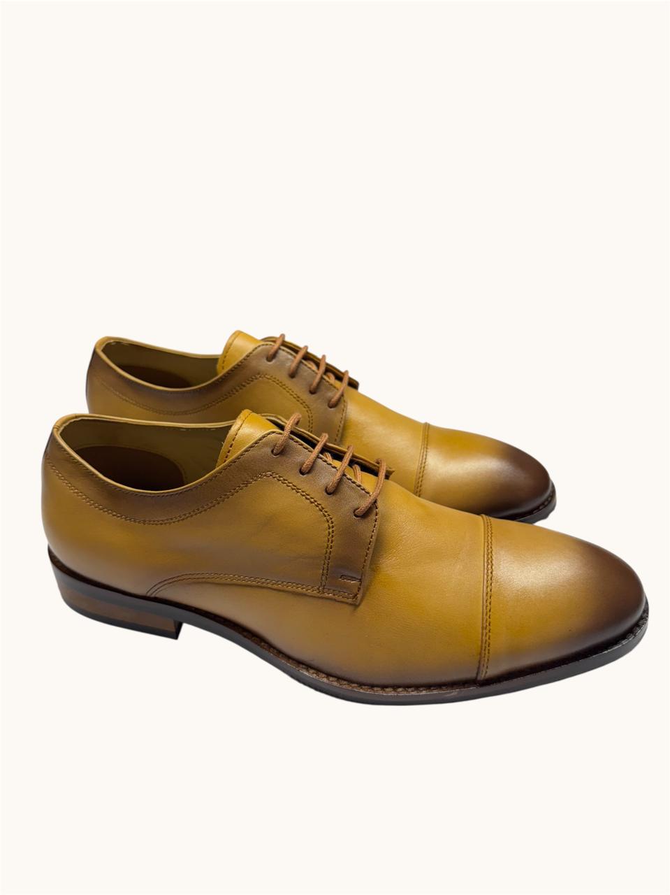 TAN LEATHER OXFORD SHOES
