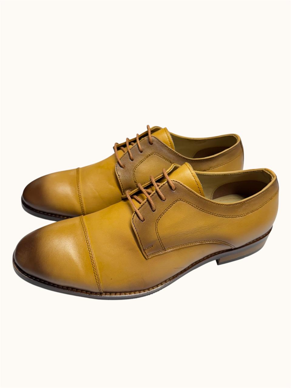 TAN LEATHER OXFORD SHOES